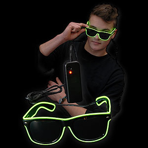 0775-066 EL Neon Brille gruen