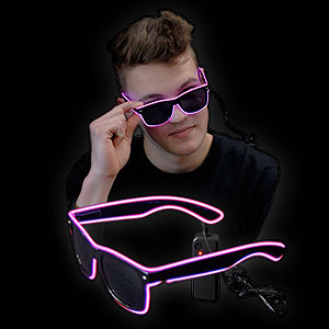 0775-065 EL Neon Brille pink